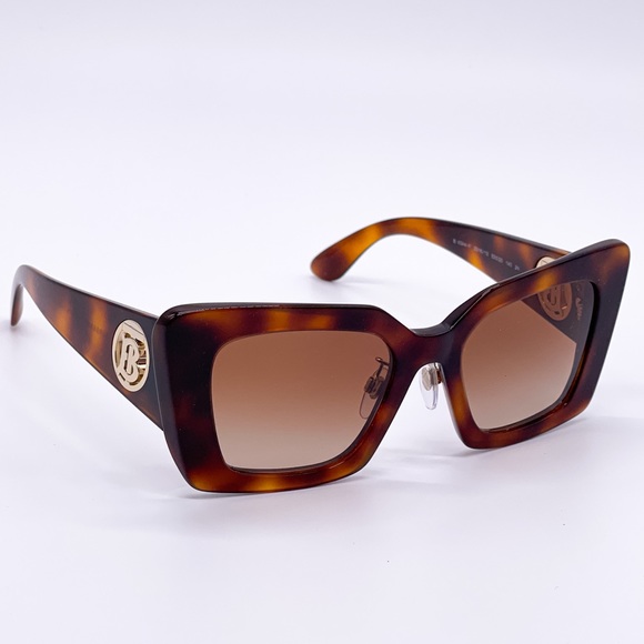 NEW BURBERRY DAISY BE4344 WOMEN HAVANA BROWN CAT EYE SUNGLASSES BE4344F 331613 - Picture 9 of 14